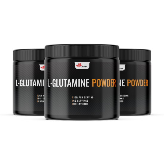 L-GLUTAMINE (2+1) - хранителна добавка на прах с аминокиселината глутамин, която е предназначена за поддържане и синтез на протеини в мускулите и възстановяване на мускулите