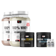 2x 100% WHEY Protein 1200g + BCAA + подарък CREATINE MONOHYDRATE + 2x Tribulus Terrestris