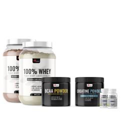 2x 100% WHEY Protein 1000g + BCAA + подарък CREATINE MONOHYDRATE + 2x Tribulus Terrestris