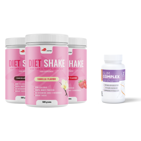 Diet Shake (2+1) + Slim Complex - заместител на хранене за регулиране на теглото