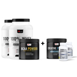 2x 100% WHEY Protein 1500g + BCAA + подарък CREATINE MONOHYDRATE + 2x Tribulus Terrestris