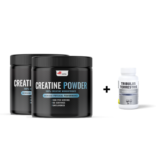 CREATINE MONOHYDRATE (1+1) + Tribulus Terrestris безплатно