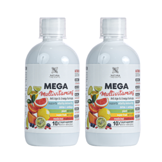 2x Mega Multivitamins (500ml) - витамини за енергия и имунитет