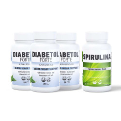 Diabetol Forte (2+1) + Спирулина - билкови капсули за диабет и спирулина