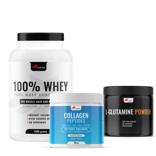 100% WHEY Protein (1500g) + COLLAGEN PEPTIDES + безплатно L-GLUTAMINE