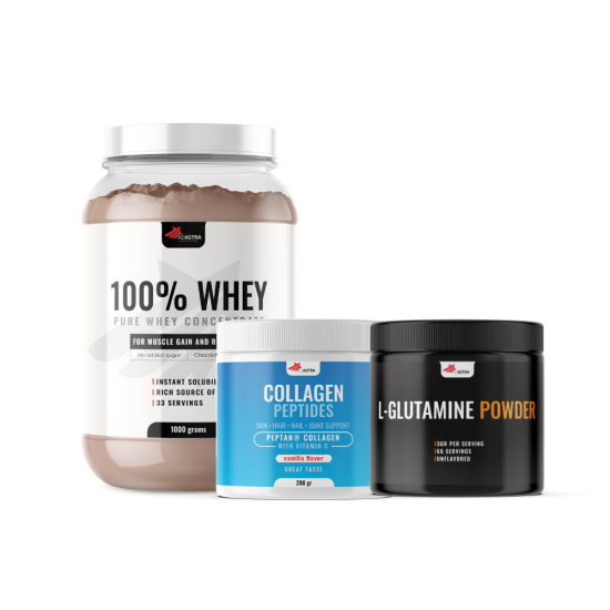 100% WHEY Protein (1000g) + COLLAGEN PEPTIDES + безплатно L-GLUTAMINE